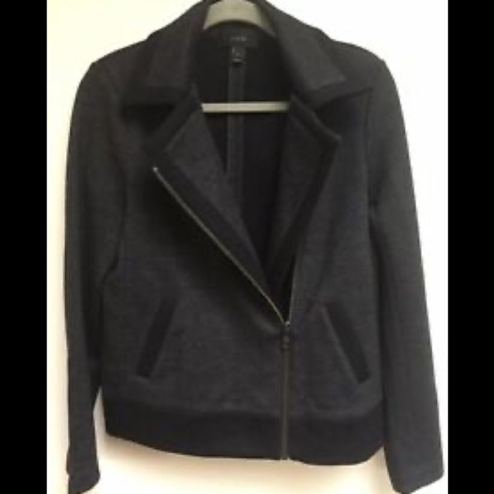 Charcoal zipper wool jacket